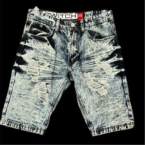 Switch Premium Denim Men's Jean Shorts Size 30 Destroyed Distressed Skater Y2K